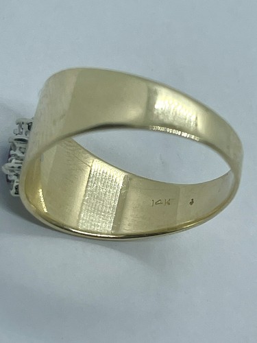 Anillo Halo Marquesa Oro Amarillo 14k Banda Rubí Diamante 0.12ctw Talla 10.5 5.54gramos - Imagen 7 de 7