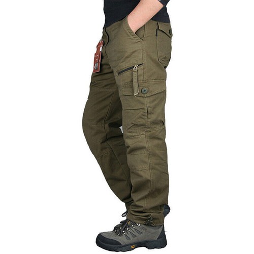 Para hombre Calce Relajado Pantalones de Carga Premium Calce Relajado Pierna Recta Trabajo Pantalones de Carga - Imagen 11 de 15