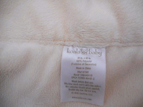 Koala Baby Crib Blanket Tan Giraffe Sweet Little Baby Cream Fluffy Plush Lovey - Picture 3 of 4