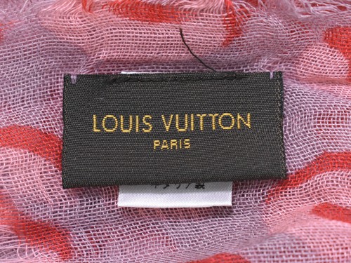 Louis Vuitton Leopardo M75735 Cachemira Seda Bufanda Rosa Gris - Imagen 14 de 15