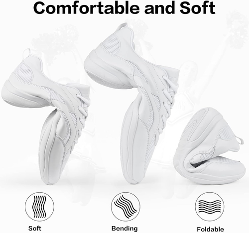 Cheer Shoes for Youth Girls White Cheerleading Athletic Dance Shoes Tennis Sneak - Picture 2 of 12