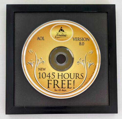 RARO Colección de Arte CD América Online Discos AOL De Colección, ¡Exhibición/Decoración Enmarcada! - Imagen 5 de 6