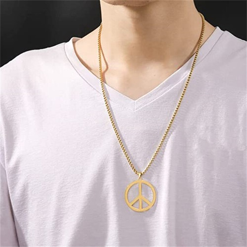 HotHippie Style Peace Sign Pendant 1960s 1970s Hippie Party Accessories Necklace - Picture 8 of 32