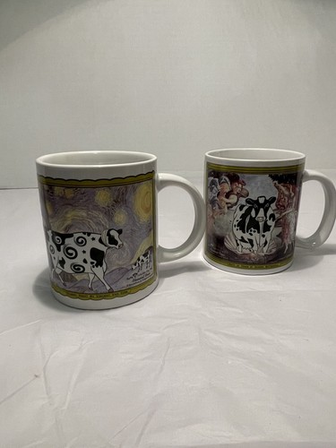 Vintage collectible "Classical Cows" art coffee mug set of two 2002 - Picture 1 of 12