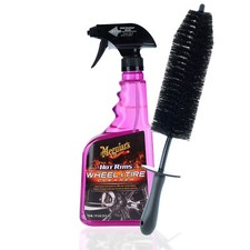 Auto Felgenreiniger Set Meguiars Hot Rims All Wheel Tire Cleaner Felgenbürste
