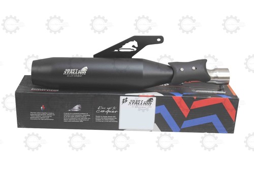 Fit For Triumph Speed & "Scrambler 400x Stallion Black Blaze Exhaust Silencer" - Picture 3 of 10