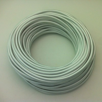 50m Design Textilkabel, 3x0,75 Weiß glänzend Top EU Qualität Stoffkabel