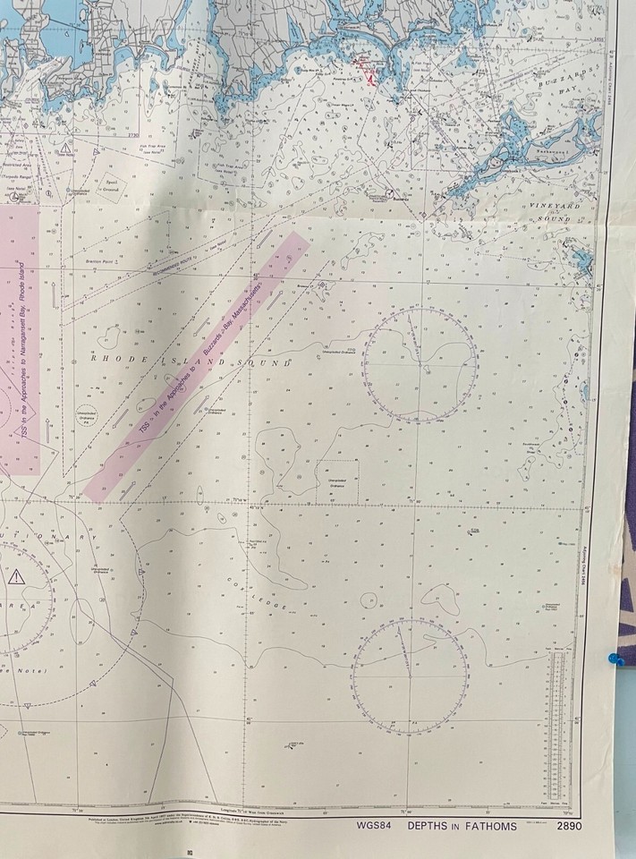 Admiralty 2890 APPROACHES TO NARRAGANSETT BAY AND BUZZARDS BAY CHARTS