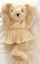 Vermont Teddy Bear Company Blonde Bear Jointed Plush 16" Toga Dress 1998 USA