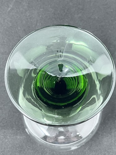 Luminarc Roemer Water/Wine Glass Etched Leaf & Grapes Beehive Green Stem France - Picture 5 of 13