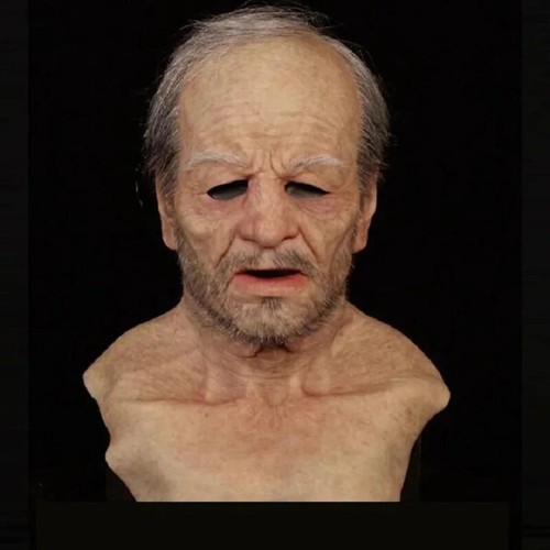 Realistic Bald Old Man Mask Latex Halloween Cosplay Party Full Face Headgear - Picture 28 of 30