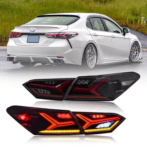 LH&RH Smoked LED Tail Lights for Toyota Camry Sedan 2018-2024 - Picture 6 of 19