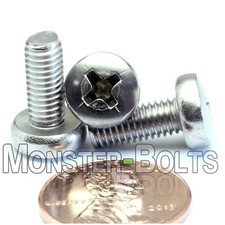 M5 x 12mm  Stainless Steel Phillips Pan Head Machine Screws, Cross Recessed A2