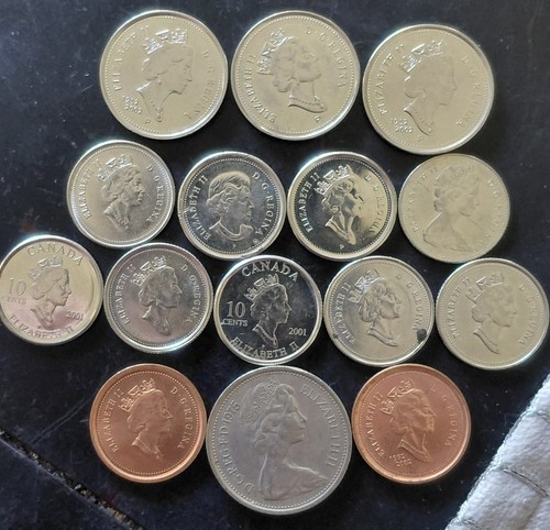 Kanadische Münzsammlung Lot, 15 zufällige Münzen aus Kanada 🇨🇦