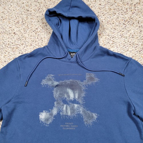 Sudadera con Capucha Oakley Para Mujer Azul Mediana Suéter Gráfico Calavera Logo Damas * - Imagen 2 de 11