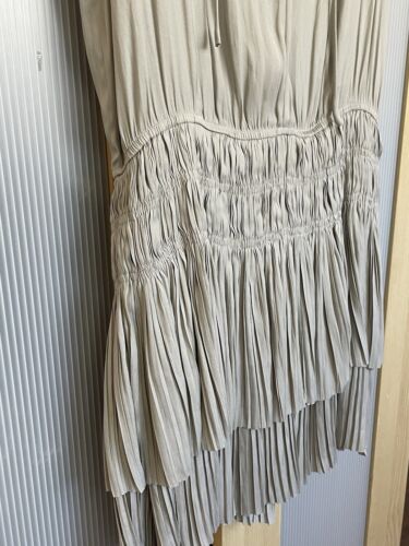 Current Air Zoe Pleated Mini Dress Drop Waist Women's Sz S Peasant Anthropologie - Picture 3 of 6