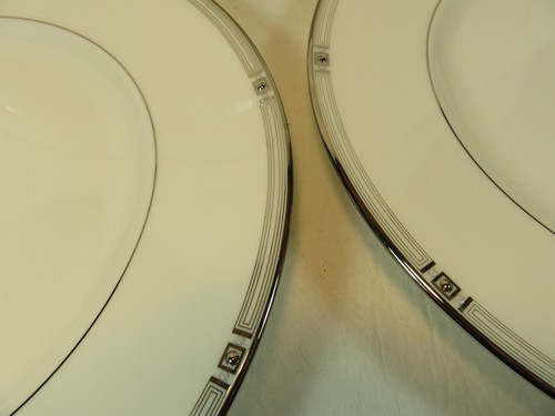 4 Lenox Westerly Platin Essteller 10 3/4 Zoll Bone China USA EUC - Bild 3 von 8