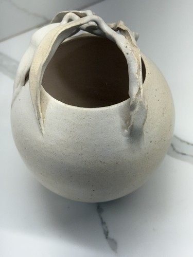 JARRÓN DE TERRACOTA VINTAGE FIRMADO E RIETZ. - Imagen 7 de 12