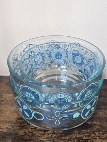Pyrex Blue Medallion Bowl Set of 3 No Lids - Picture 7 of 10