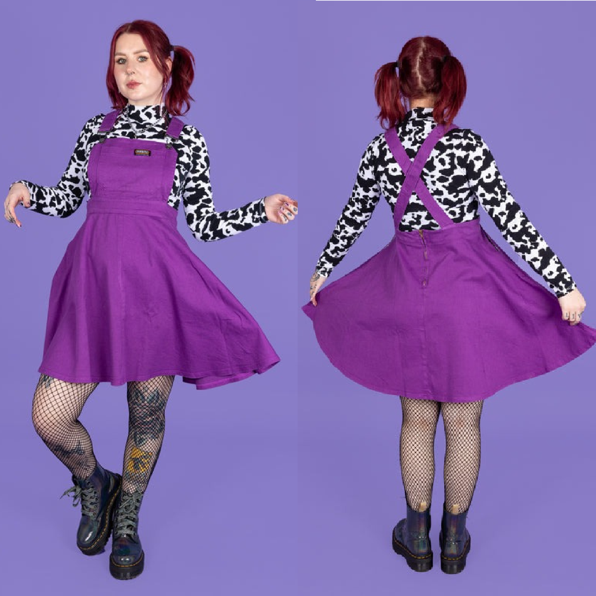 open lace back dress Violet Tulip Bubbles Silk Linen Dungaree Dress main image 1