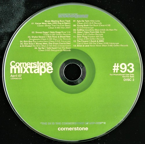 CORNERSTONE MIXTAPE #93 APRIL 2007 2X CD MIXED DJ JACK OF SPADE, DJ RICK GEEZ - Picture 6 of 6