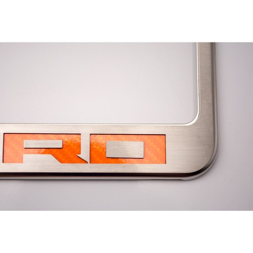 Plate Frame Black Brushed "Camaro" Inlay&Brushed Face for 2010-2013 Camaro - Picture 2 of 5