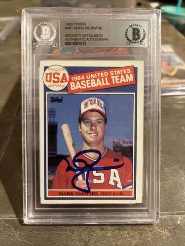 🟩🔥Mark McGwire🔥🟨 1985 Topps USA Rookie Card BGS BAS AUTO SIGNED RC A’s - Picture 4 of 5