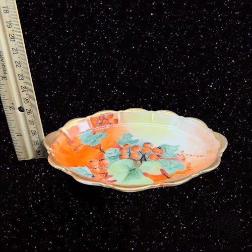 Vintage 1986 Hand Painted Dish Plate Fine Porcelain Fruit By Marie Frazier 6"W - 第 7/12 張圖片