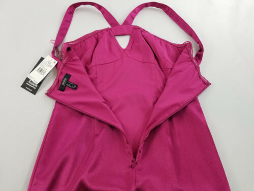 Aidan Mattox Donna Liquid Raso Abito Vestito MN1E204300 Rosso Lampone 4 - Foto 6 di 10