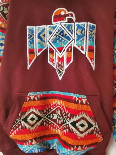 Kids Aztec Southwestern Tribal Eagle Colorful Sweatshirt Hoodie Size 6 = US Sz 7 - Picture 6 of 7
