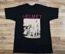 Vtg Helmet Band Album Music Cotton Black All Size T Shirt For Men SE514