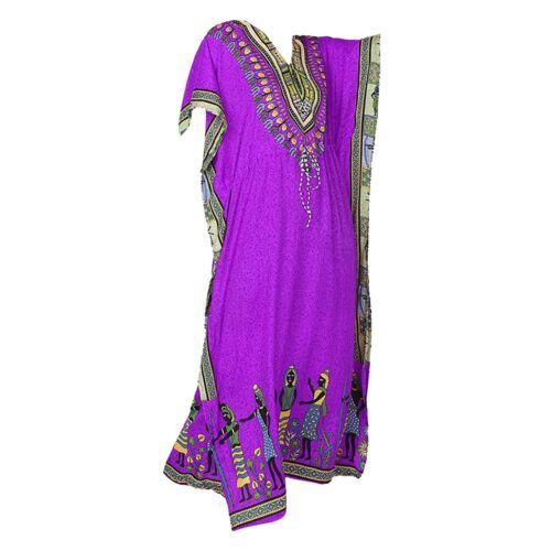 Abito lungo donna caftano maxi plus sciolto casual boho africano taglia gratuita - Foto 6 di 8