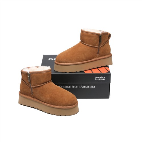 UGG DREAMMERINO High Platform Premium Sheepskin Wool Ankle Boots Water Resistant - Picture 7 of 19