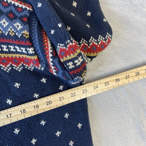 Ralph Lauren Vintage Men’s Fair Isle Cotton Linen Cashmere Jumper Blue Size L - Picture 8 of 11