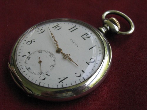 Orologio da tasca Zenith svizzero 14s 15j moneta argento - Foto 2 di 8
