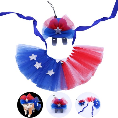 4TH of July Dog Costume Set 2Pcs Pet Independence Day Costume for Cats Pet - Picture 5 of 7