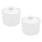 2pcs Ceramic Soup Crock with Lid - French Onion Soup Bowls 380ml Casserole Stew