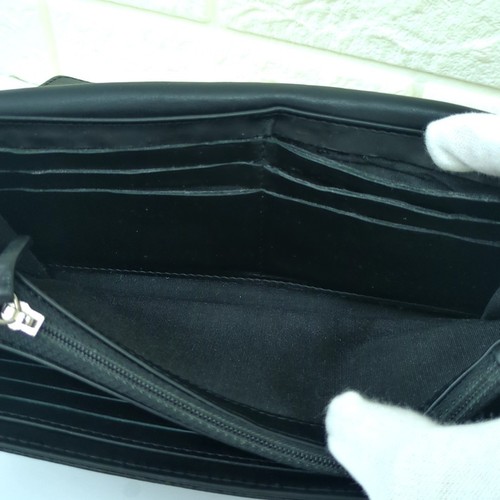 Chanel Coco Mark Caviar Skin Long Wallet 20 Series Black Made in Italy Used - Picture 14 of 24