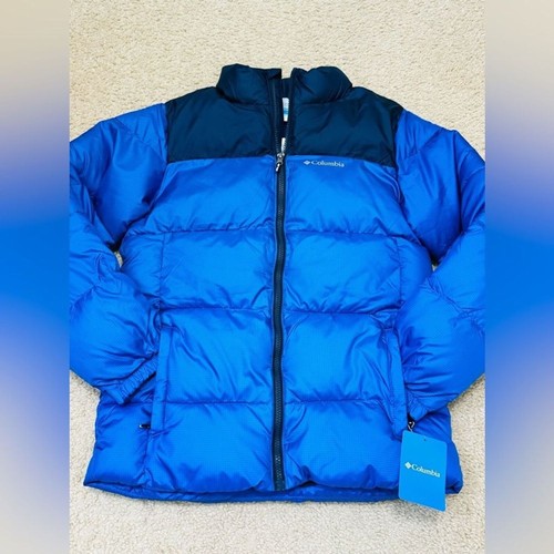 Columbia Kids' Puffect II Puffer Coat Jacket Collegite Navy Boy Sz M *DEFECT*  - Picture 2 of 13