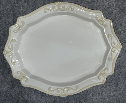 Princess House Pavillion 19" Serving Platter *Ivory/Off White" Excellent! - Picture 3 of 7
