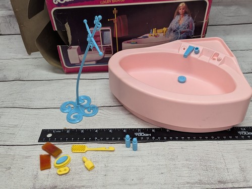 #1049 Vasca da Bagno Lusso Barbie Dream Furniture Collezione 1978 Mattel Vintage - Foto 7 di 14