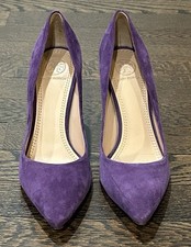 Tory Burch Greenwich Pump Women’s Purple Suede Stiletto Heels Chic Formal Bold