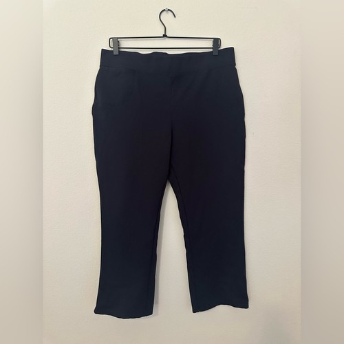 Quince Navy Ultra-Stretch Ponte Kick Flare Pant Gr. XL Minimalist Work Cropped