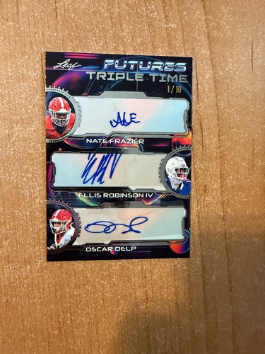 2024 Leaf Futures -  Nate Frazier / Ellis Robinson / Delp - Triple Auto 1/10 - Picture 1 of 2