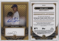 2022 Topps Triple Threads Single Jumbo Relics Gold /25 Brady Singer Auto