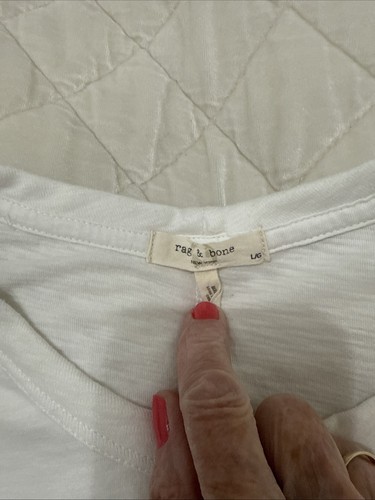Rag & Bone Size L -T-shirt Embroidered Rose Crewneck - Picture 11 of 13