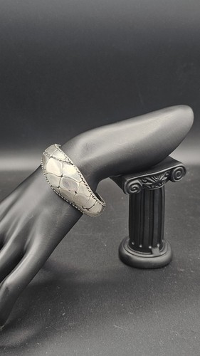 Ecclissi Sterlingsilber 925 breit strukturiertes Mosaik Armreif Armband - schwer 50,9 g - - Bild 3 von 16