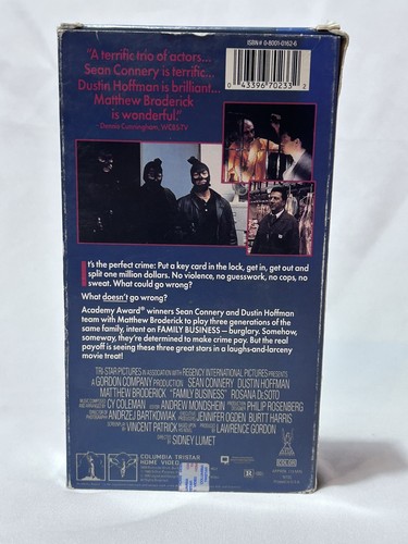 Family Business VHS 1989 Sean Connery Dustin Hoffman - Picture 4 of 8