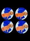 Sally Muir Anthropologie Dog A Day Ceramic Plate 8.5" Dachshund Set of 4 Retired