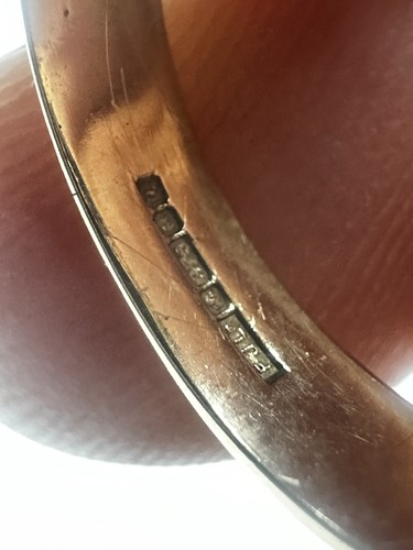 Anillo de media cadena de oro amarillo de 9 quilates de 5 mm tamaño Reino Unido Q envío a todo el mundo - Imagen 7 de 10